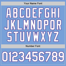 Load image into Gallery viewer, Custom Light Blue White-Purple Authentic Throwback Basketball Jersey