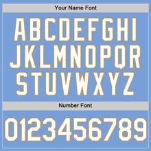 Load image into Gallery viewer, Custom Light Blue White-Old Gold Authentic Throwback Basketball Jersey