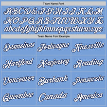 Load image into Gallery viewer, Custom Light Blue White-Navy Authentic Throwback Basketball Jersey