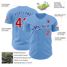 Load image into Gallery viewer, Custom Light Blue Red White-Royal Authentic Baseball Jersey
