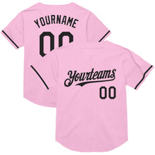 Load image into Gallery viewer, Custom Light Pink Black Mesh Authentic Throwback Baseball Jersey