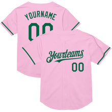 Load image into Gallery viewer, Custom Light Pink Kelly Green Mesh Authentic Throwback Baseball Jersey
