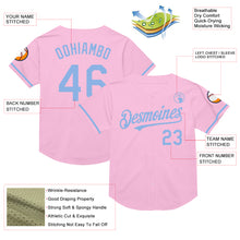 Load image into Gallery viewer, Custom Light Pink Light Blue Mesh Authentic Throwback Baseball Jersey