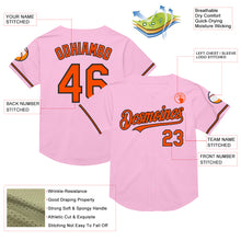 Load image into Gallery viewer, Custom Light Pink Orange-Black Mesh Authentic Throwback Baseball Jersey