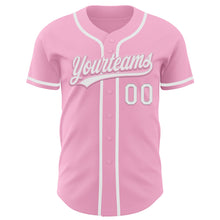 Load image into Gallery viewer, Custom Light Pink White Authentic Baseball Jersey