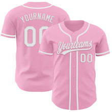 Load image into Gallery viewer, Custom Light Pink White Authentic Baseball Jersey