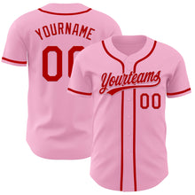 Load image into Gallery viewer, Custom Light Pink Red Authentic Baseball Jersey