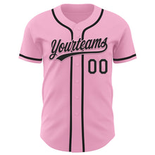 Load image into Gallery viewer, Custom Light Pink Black Authentic Baseball Jersey