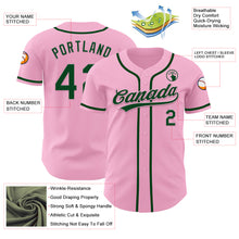 Load image into Gallery viewer, Custom Light Pink Green Authentic Baseball Jersey