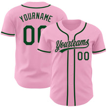 Load image into Gallery viewer, Custom Light Pink Green Authentic Baseball Jersey
