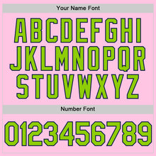 Load image into Gallery viewer, Custom Light Pink Neon Green-Navy Authentic Throwback Baseball Jersey