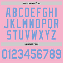 Load image into Gallery viewer, Custom Light Pink Light Blue-White Authentic Throwback Basketball Jersey