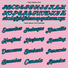 Load image into Gallery viewer, Custom Light Pink Teal-Black Authentic Throwback Basketball Jersey