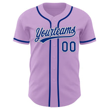 Load image into Gallery viewer, Custom Light Purple Royal-White Authentic Baseball Jersey