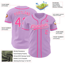 Load image into Gallery viewer, Custom Light Purple Pink-White Authentic Baseball Jersey