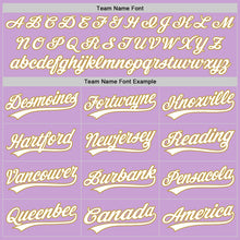 Load image into Gallery viewer, Custom Light Purple White-Old Gold Authentic Baseball Jersey