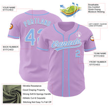 Load image into Gallery viewer, Custom Light Purple Light Blue-White Authentic Baseball Jersey