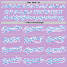 Load image into Gallery viewer, Custom Light Purple Light Blue-White Authentic Baseball Jersey