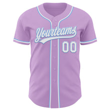 Load image into Gallery viewer, Custom Light Purple White-Light Blue Authentic Baseball Jersey
