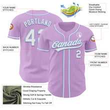Load image into Gallery viewer, Custom Light Purple White-Light Blue Authentic Baseball Jersey