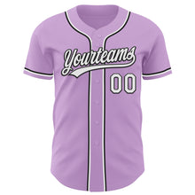 Load image into Gallery viewer, Custom Light Purple White-Black Authentic Baseball Jersey
