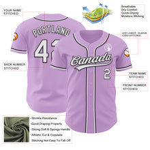 Load image into Gallery viewer, Custom Light Purple White-Black Authentic Baseball Jersey