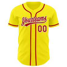 Load image into Gallery viewer, Custom Light Yellow Red-White Authentic Baseball Jersey