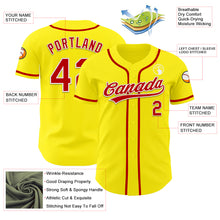 Load image into Gallery viewer, Custom Light Yellow Red-White Authentic Baseball Jersey