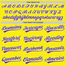 Load image into Gallery viewer, Custom Light Yellow Purple-White Authentic Baseball Jersey