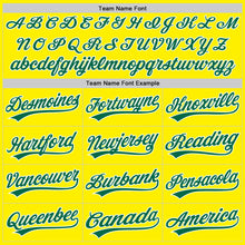 Load image into Gallery viewer, Custom Light Yellow Kelly Green-White Authentic Baseball Jersey