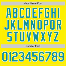 Load image into Gallery viewer, Custom Light Yellow Teal-White Authentic Baseball Jersey