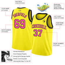 Load image into Gallery viewer, Custom Light Yellow Pink-Black Authentic Basketball Jersey