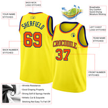 Load image into Gallery viewer, Custom Light Yellow Orange-Royal Authentic Basketball Jersey