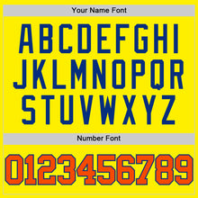 Load image into Gallery viewer, Custom Light Yellow Orange-Royal Authentic Basketball Jersey