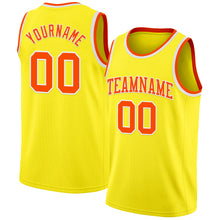 Load image into Gallery viewer, Custom Light Yellow Orange-White Authentic Basketball Jersey