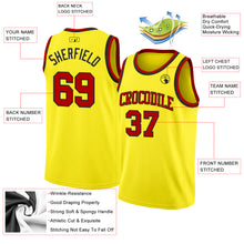 Load image into Gallery viewer, Custom Light Yellow Red-Black Authentic Basketball Jersey