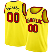 Load image into Gallery viewer, Custom Light Yellow Red-Black Authentic Basketball Jersey