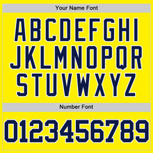 Load image into Gallery viewer, Custom Light Yellow Navy-White Authentic Basketball Jersey