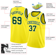 Load image into Gallery viewer, Custom Light Yellow Green-White Authentic Basketball Jersey