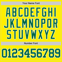 Load image into Gallery viewer, Custom Light Yellow Kelly Green-White Authentic Basketball Jersey