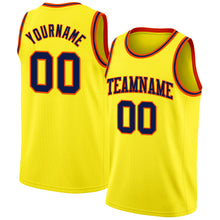 Load image into Gallery viewer, Custom Light Yellow Navy-Orange Authentic Basketball Jersey