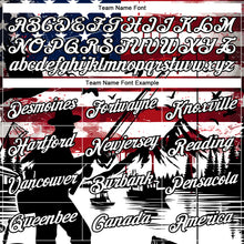 Load image into Gallery viewer, Custom Navy Black-Red 3D American Flag And Fish Fishing Long Sleeve Performance T-Shirt