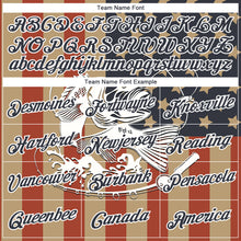 Load image into Gallery viewer, Custom Old Gold Navy-Red 3D American Flag And Fish Fishing Long Sleeve Performance T-Shirt