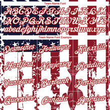 Load image into Gallery viewer, Custom White Red-Navy 3D American Flag And Fish Hook Fishing Long Sleeve Performance T-Shirt