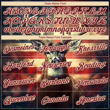 Load image into Gallery viewer, Custom Navy Crimson-City Cream 3D Animal Deer Hunting American Flag Long Sleeve Performance T-Shirt