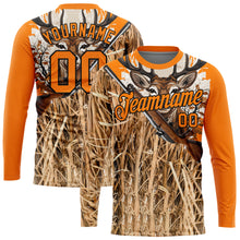 Load image into Gallery viewer, Custom Bay Orange Black 3D Animal Deer Hunting Tool Gun Long Sleeve Performance T-Shirt