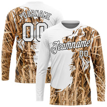 Load image into Gallery viewer, Custom White Black 3D Animal Dog Hunting Long Sleeve Performance T-Shirt