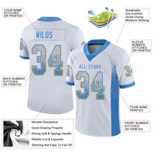 Load image into Gallery viewer, Custom White Powder Blue-Gold Drift Fashion Football Jersey
