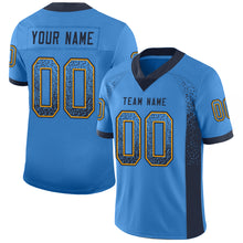 Load image into Gallery viewer, Custom Powder Blue Navy-Gold Drift Fashion Football Jersey