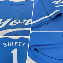Load image into Gallery viewer, Custom Light Blue White Authentic Baseball Jersey